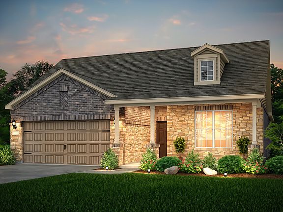 The Emory, a one-story home with 2-car garage, shown with Home Exterior 36