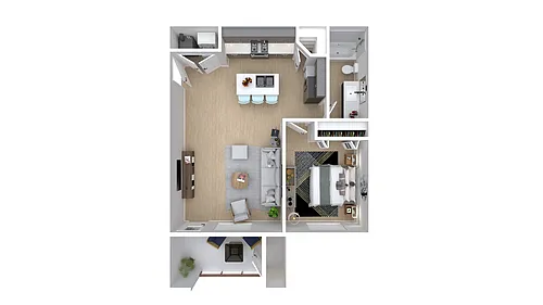 Floor plan 1 Bedroom 1 Bath