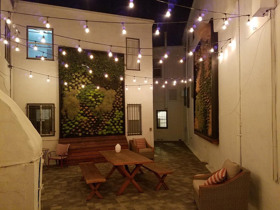 courtyard at night