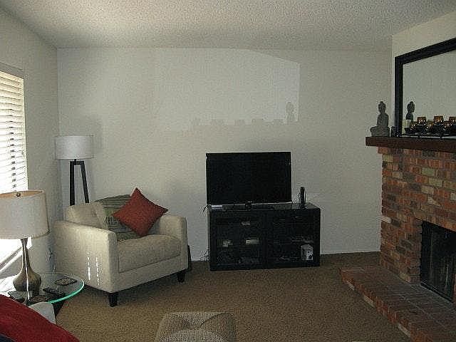 Living room with fireplace