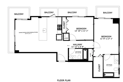 Floor plan 2 Bedroom 2 Bath