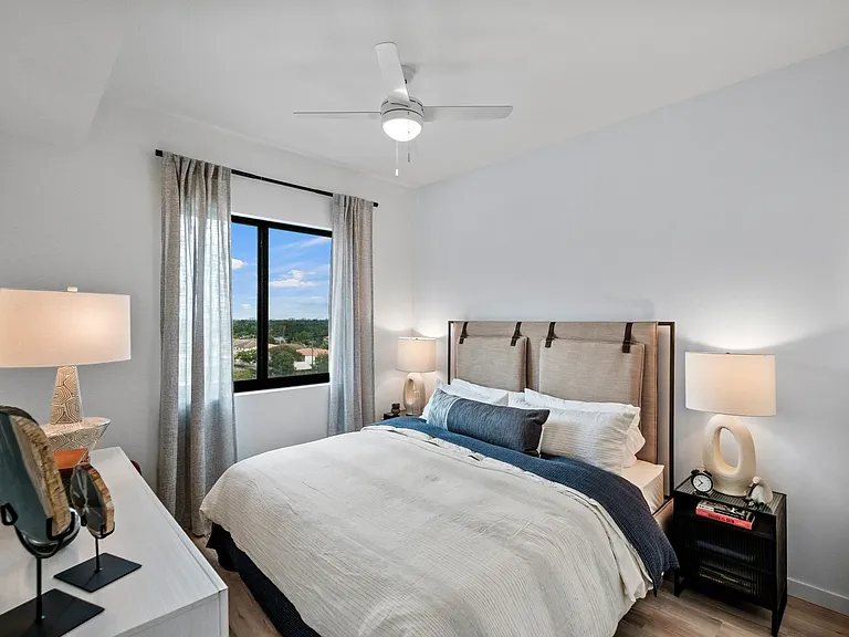 Ceiling fans in primary bedroom and living room.