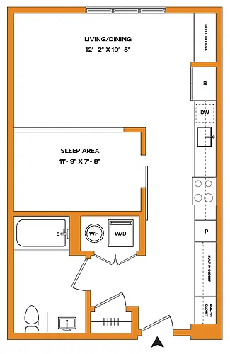 Floor plan Studio-S6 Mason