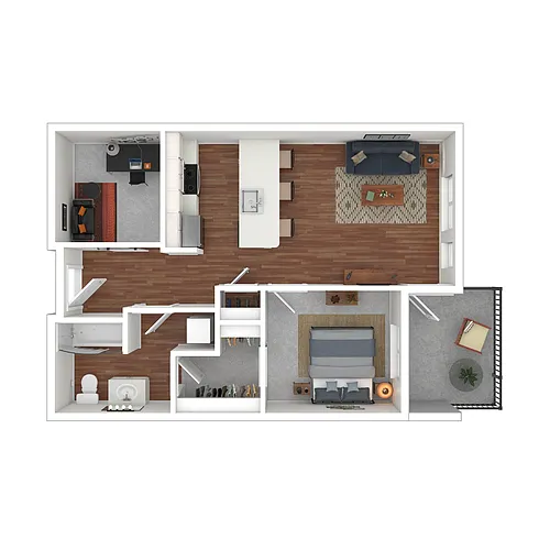 Floor plan One Bedroom Den