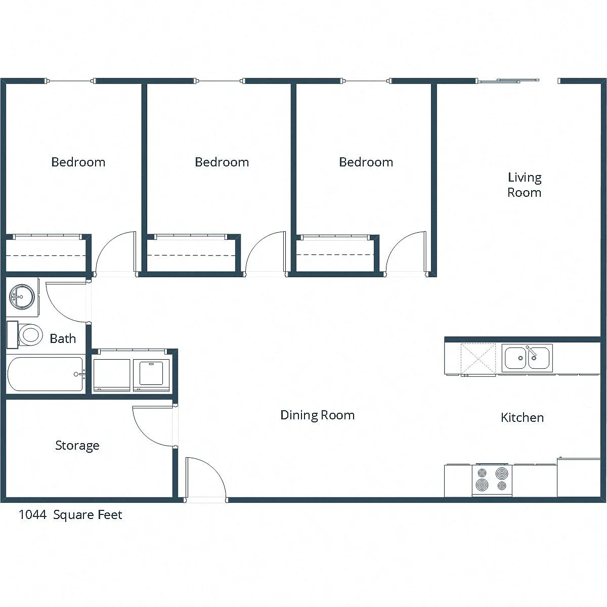 Floor plan Three Bedroom 31A