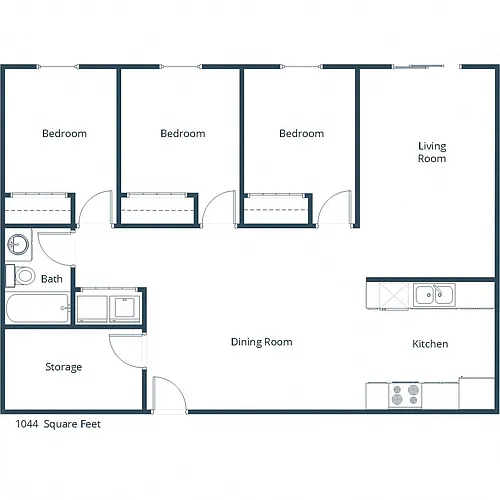 Floor plan Three Bedroom 31A