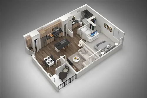 Floor plan 1 Bed/1 Bath