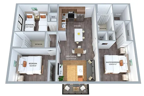 Floor plan 3 Bedroom | 120%
