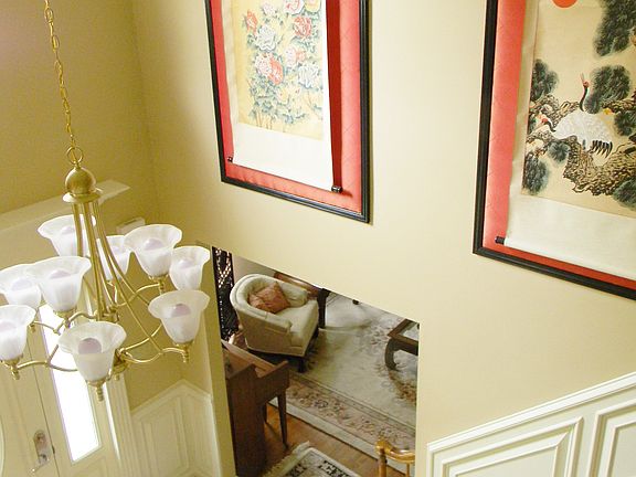 2 story center entrance hall