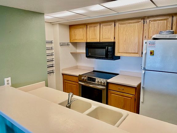 Electric stove, microwave and dishwasher are well maintained newer appliances.