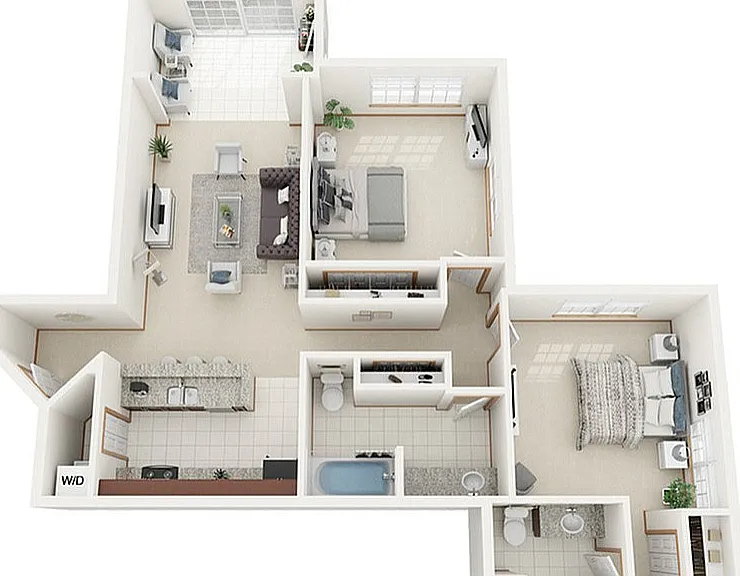 Floor Plan E | Riverwood Apartments | Apartments in Kenosha, WI Floor Plan E | Riverwood Apartments | Apartments in Kenosha, WI