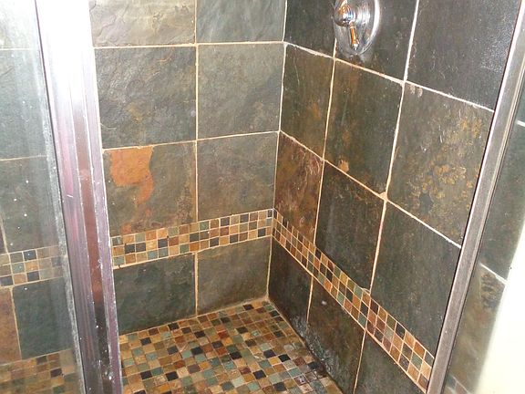 tiled shower