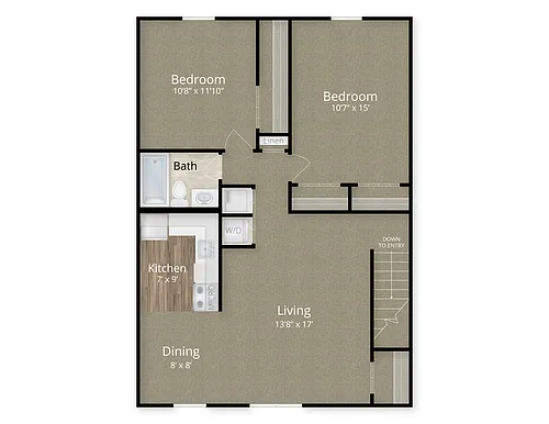 Floor plan 2 Bed x 1 Bath