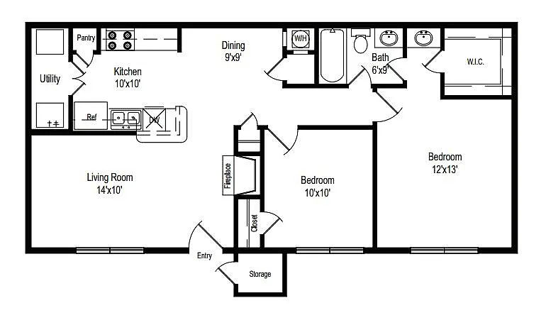 Floor plan 2X1- 800sqft