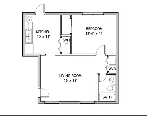 Floor plan 1 Bedroom- HollyA