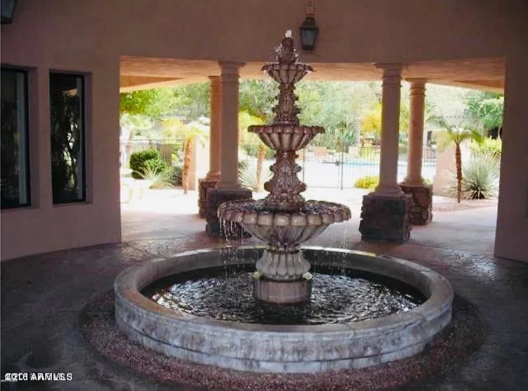 Fountain at pool and gym entrance