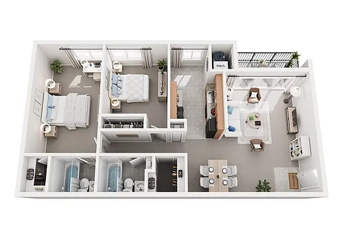 Floor plan 2 Bedroom 2 Bath