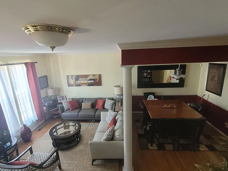 living room and dining area