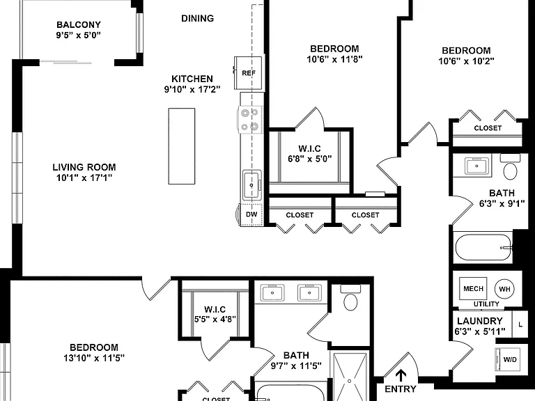 C2 Floor plan W Dimensions C2 Floor plan W Dimensions