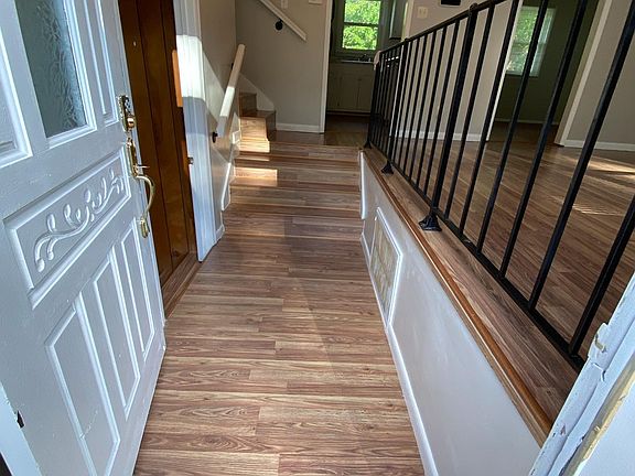 Foyer entry way with new light fixture