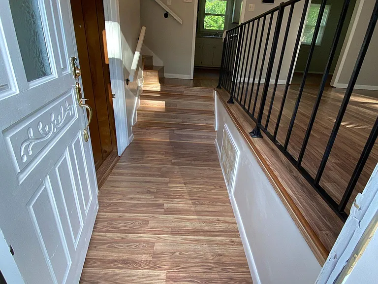 Foyer entry way with new light fixture