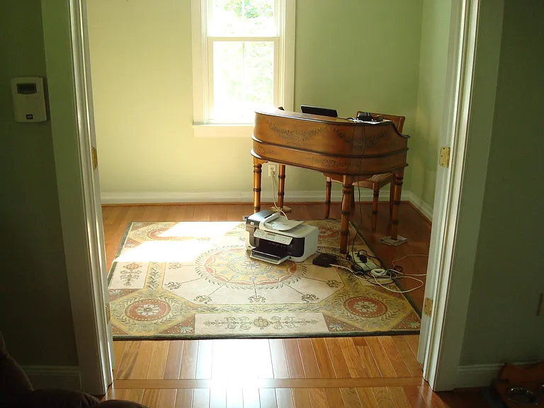 Office with Brazilian cherry floors