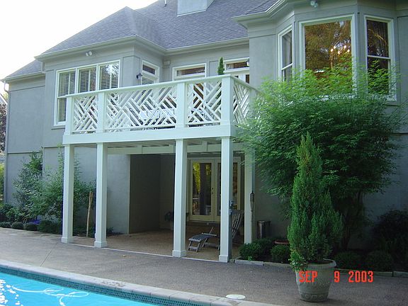back of house : deck off kitchen and living room