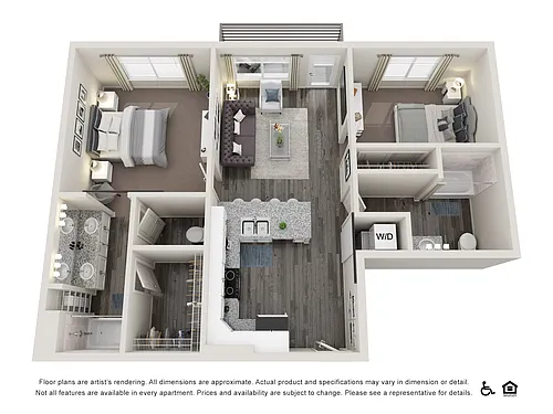 Floor plan 2x2 - 955 sqft - B2