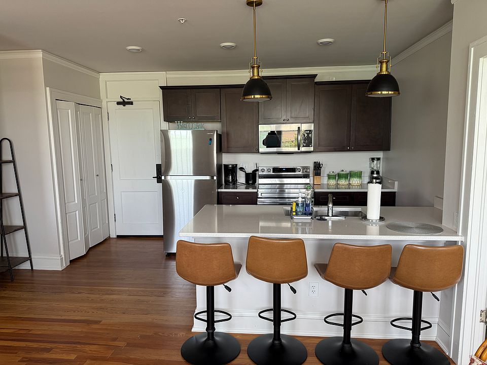 Kitchen is fully stocked and supplied with dishes, glassware, flatware, cooking utensils, pots & pans, etc.