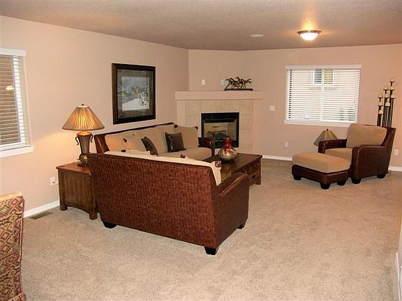 Living Room with Attractive Gas Fireplace