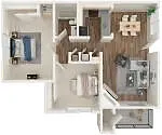 Floor plan 2 Bedroom 2 Bath