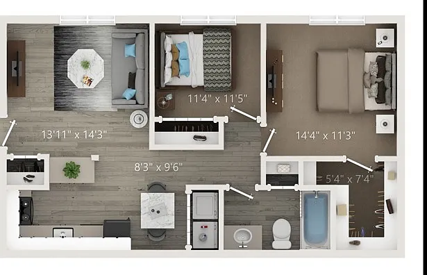 Two Bedroom Two Bath Floor Plan Two Bedroom Two Bath Floor Plan