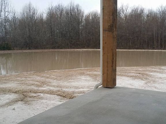 Back porch overlooking pond