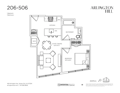 Floor plan 1 bed 1 bath