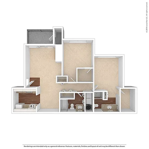 Floor plan 2x2 Renovated