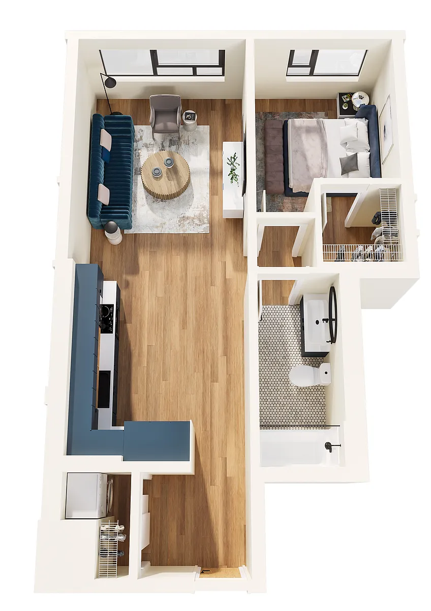 Floor plan 1-Bed B