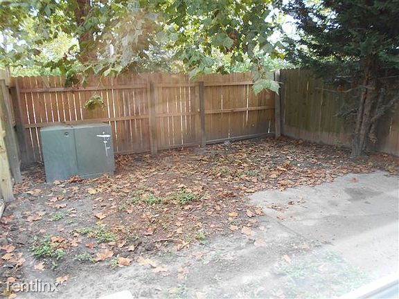 fenced back yard