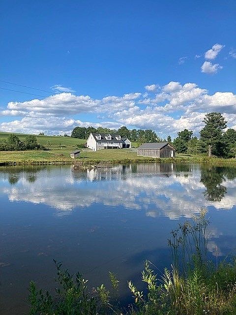 Front View across pond