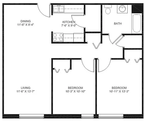 Floor plan 2 Bedroom