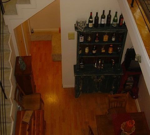 Bird's eye view of eat-in area