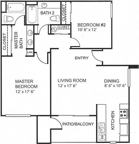 Floor plan E 1,006 SF Casa Ruiz