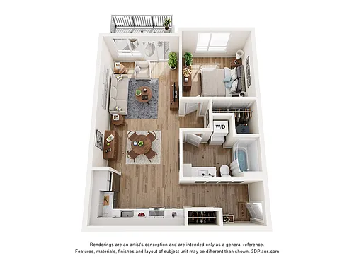 Floor plan 1 Bed x 1 Bath B