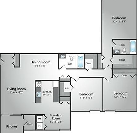 3 bedroom layout