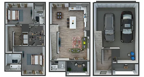 Floor plan Wall Street Townhouse with Garage