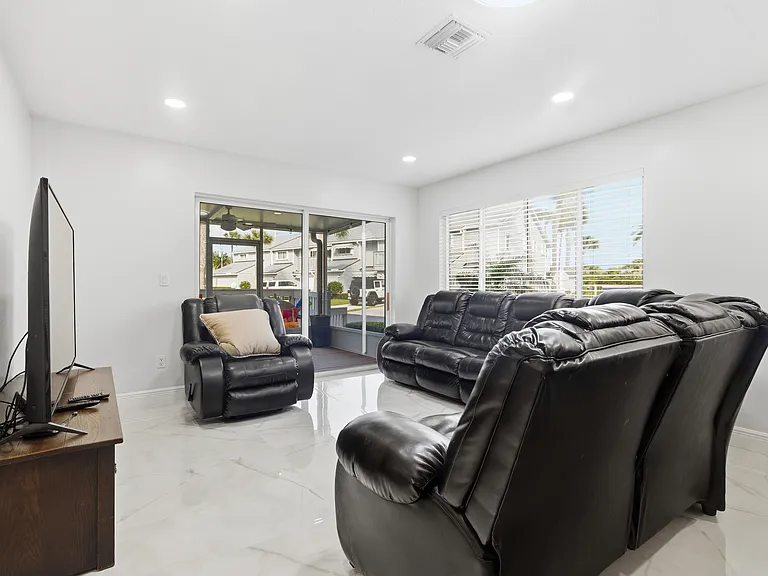 Lower Level living area with access to patio.