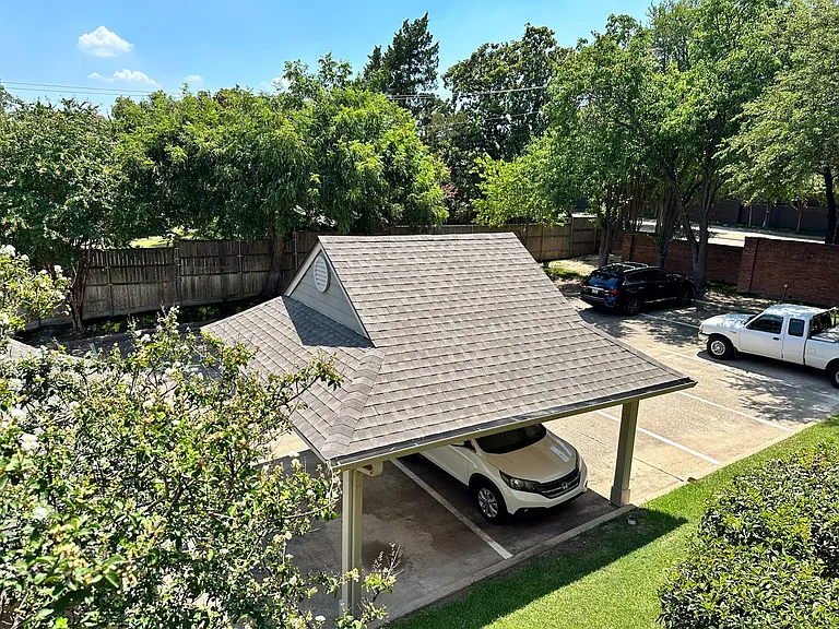 One assigned covered parking for each condo, with plenty of un-covered parking.