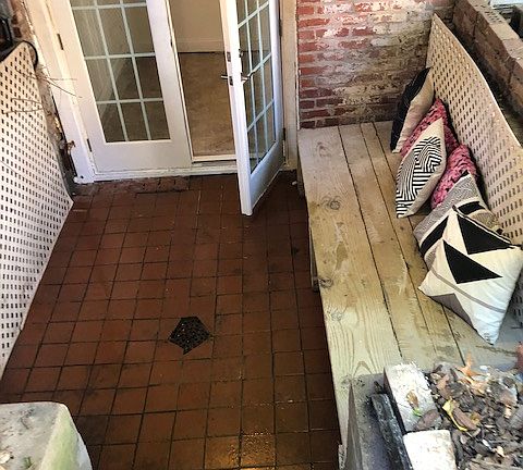 private entrance and patio
