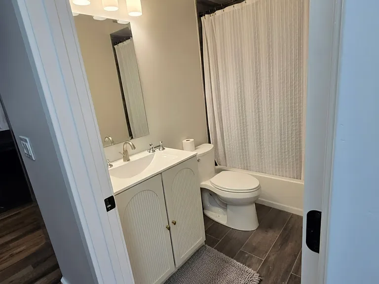 Bathroom #2. Tub/ shower combo. All new bathroom fixtures, vanity, lighting, etc.