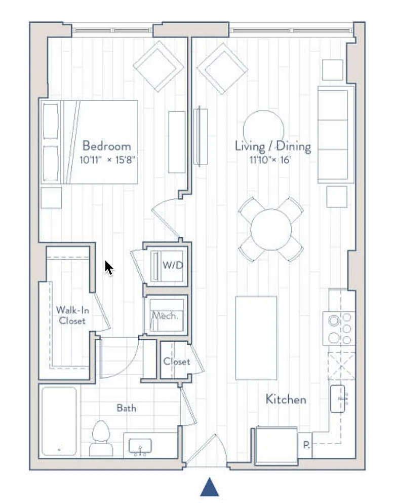 Floor plan 1 Bed/1 Bath-C1-5