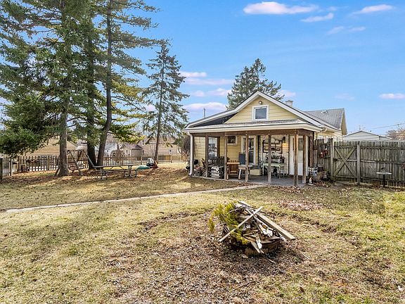 Enjoy the Spring weather on the back porch overlooking the yard